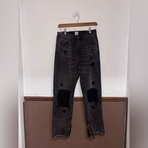 Oh Polly | Black Distressed Jeans